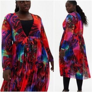 TORRID size 2 18/20 Rainbow Swirl Sheer Duster